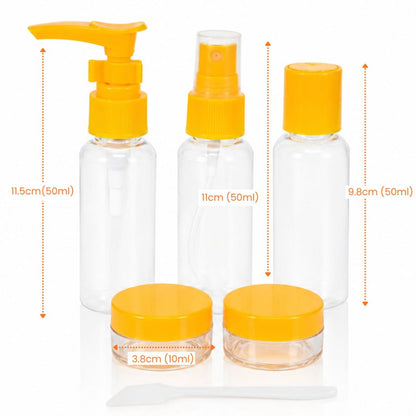 Set de 5 recipientes para viajes Naranja