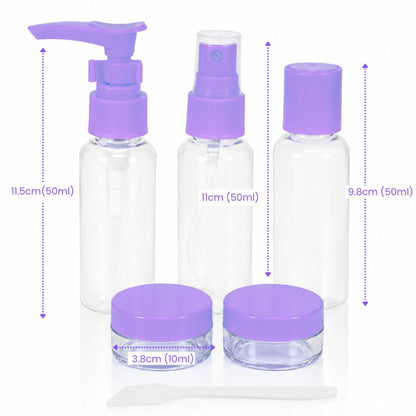 Set de 5 recipientes para viajes Lila