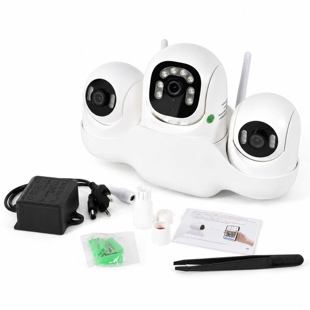 Cámara de seguridad WiFi 3 Lentes V380