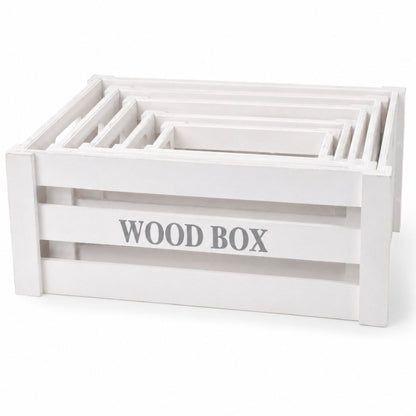 Cajones de madera para decoración x5 unidades blanco