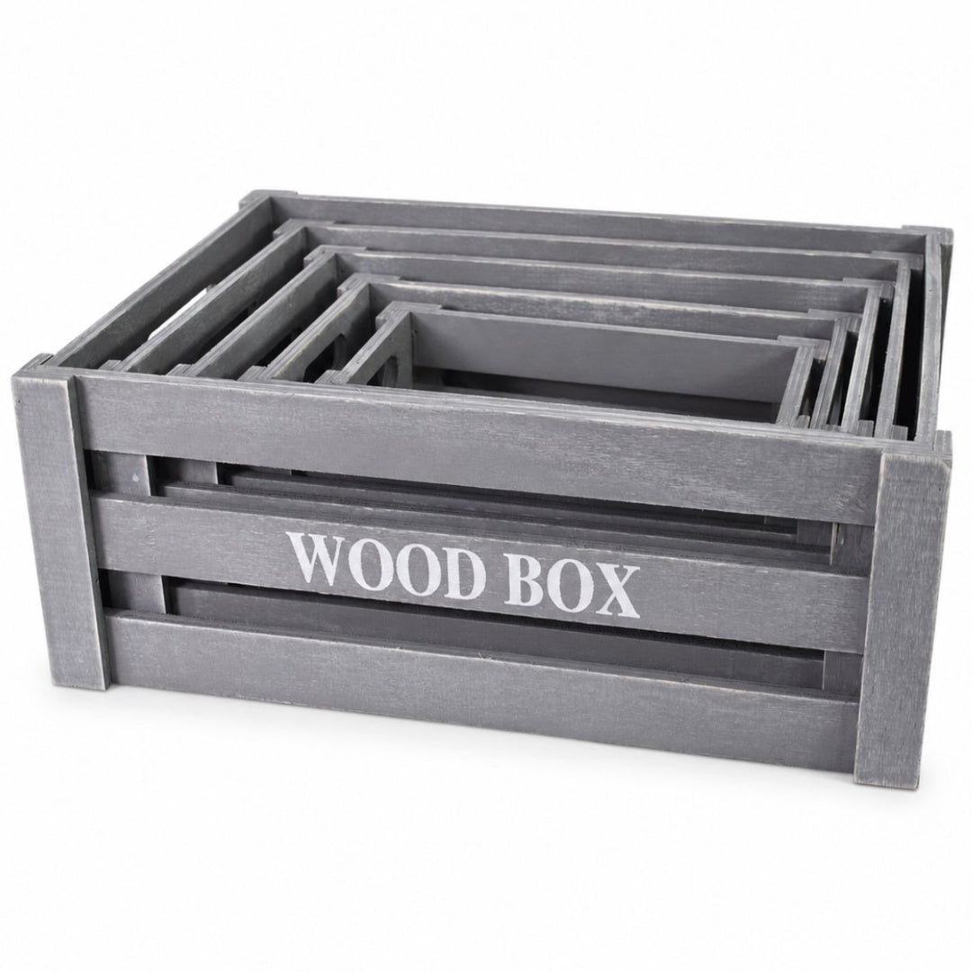 Cajones de madera para decoración x5 unidades gris