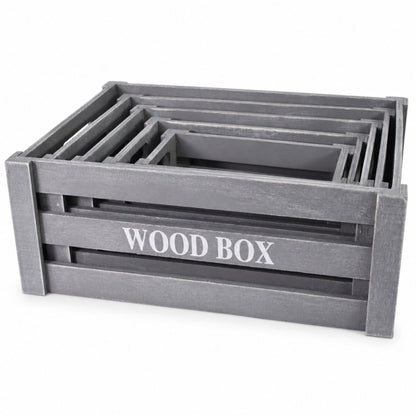 Cajones de madera para decoración x5 unidades gris