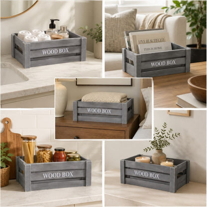 Cajones de madera para decoración x5 unidades gris