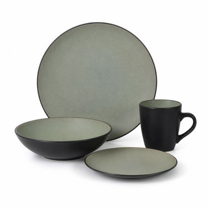 Set de vajilla 16pcs Negro y verde