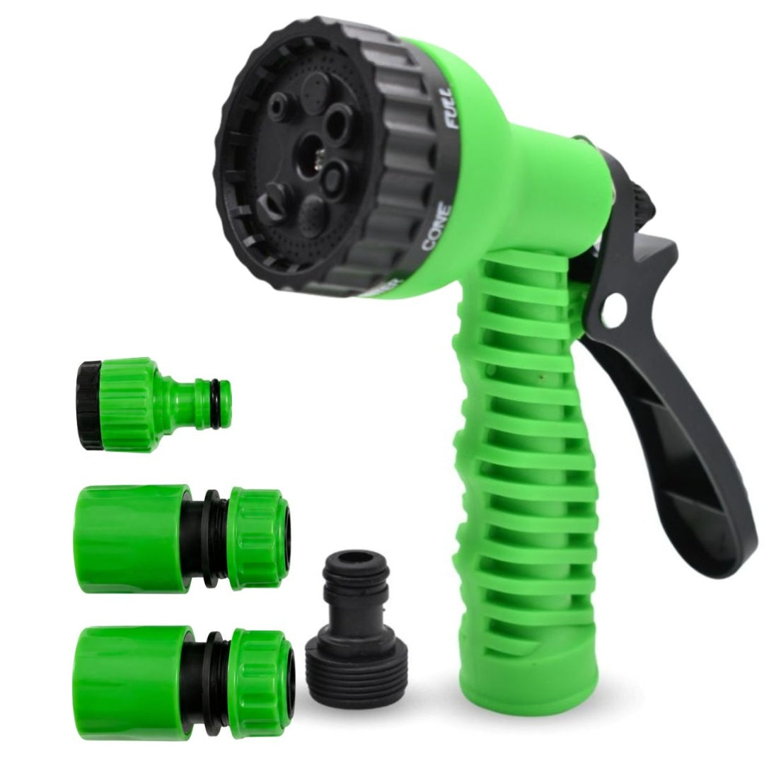 Pistola de riego con acoples para manguera 5pcs