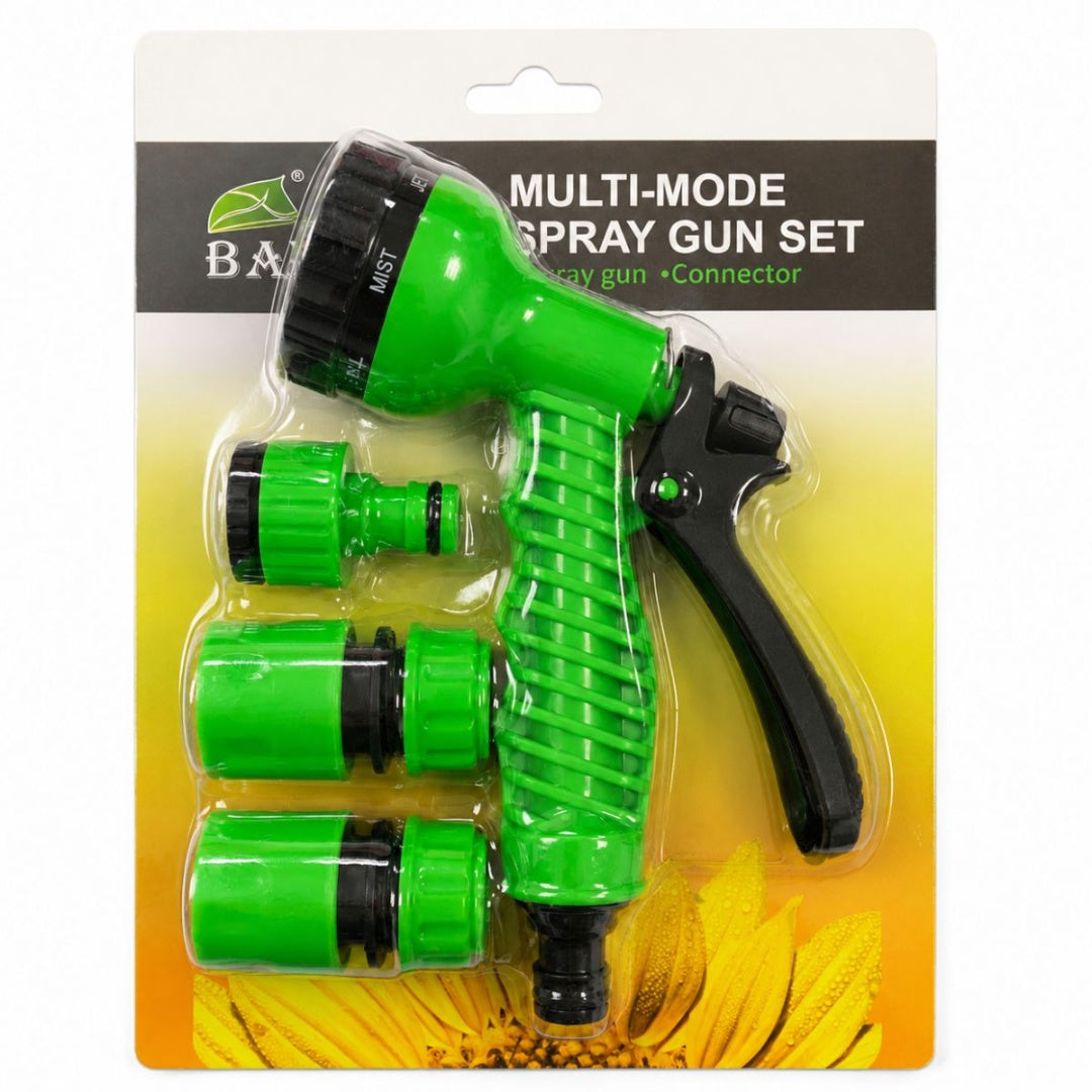 Pistola de riego con acoples para manguera 5pcs