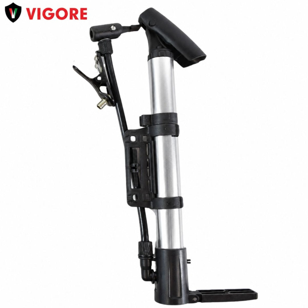 Inflador para bicicletas y pelotas 30 cm. Plateado