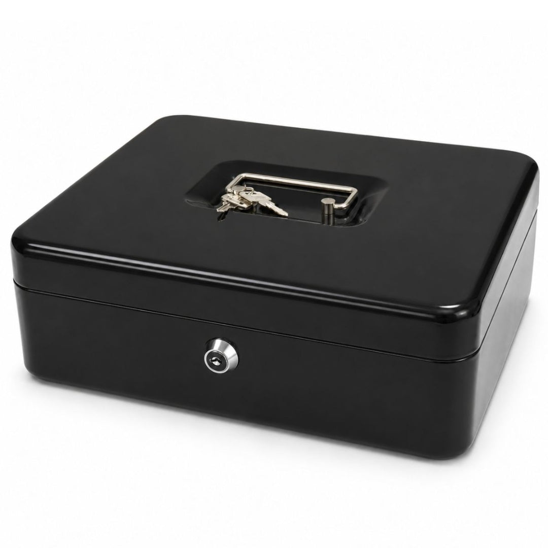 Caja de seguridad metálica negra 30x24x9cm