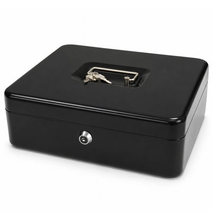 Caja de seguridad metálica negra 30x24x9cm