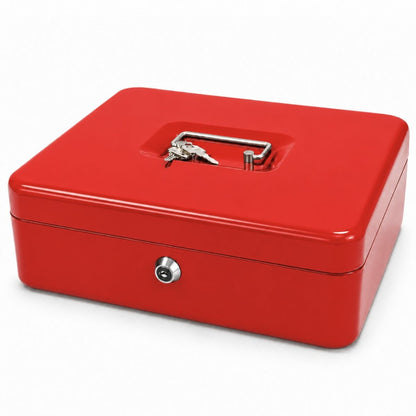 Caja de seguridad metálica roja 30x24x9cm