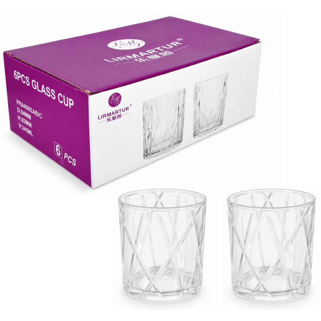 Vaso de vidrio x6 unidades 345ml