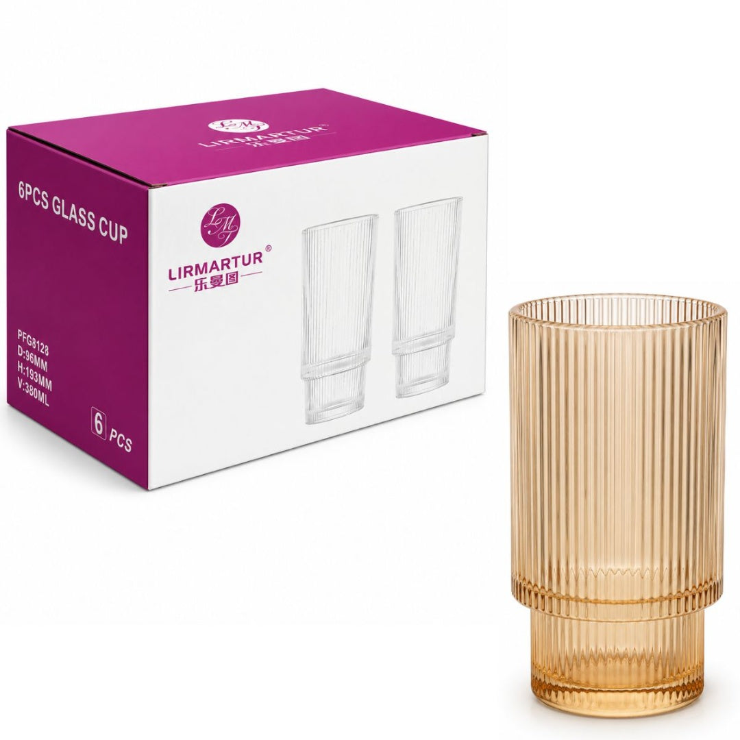 Vaso de vidrio x6 unidades 300ml