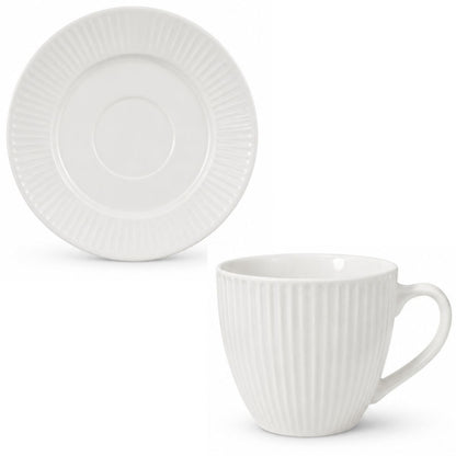 Set de tazas con platos de cerámica 8 piezas