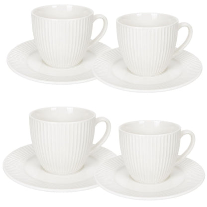 Set de tazas con platos de cerámica 8 piezas