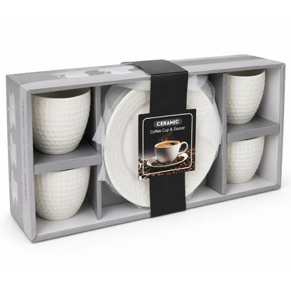 Set de tazas con platos de cerámica 8 piezas