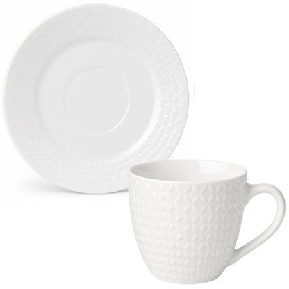 Set de tazas con platos de cerámica 8 piezas
