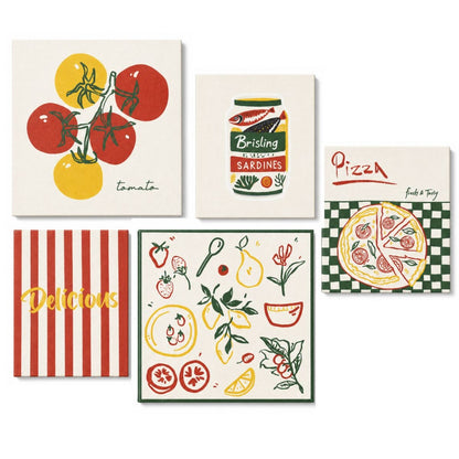 Set de 5 cuadros decorativos sin marco
