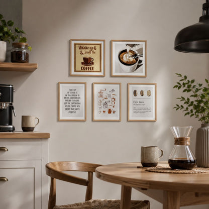 Set de 5 cuadros decorativos con marco de madera