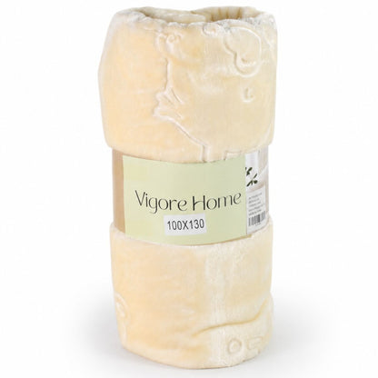 Manta beige texturizada para cuna 100x130cm Vigore