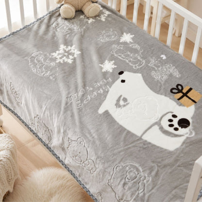 Manta gris texturizada para cuna 100x140cm Vigore