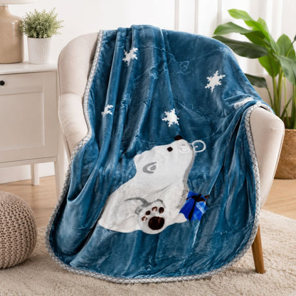 Manta azul texturizada para cuna 100x140cm Vigore
