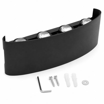 Luz LED cálida de pared aluminio 21x8cm 8W