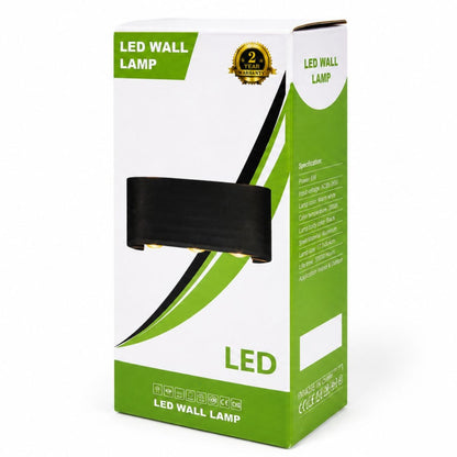 Luz LED cálida de pared aluminio 17x8cm 6W