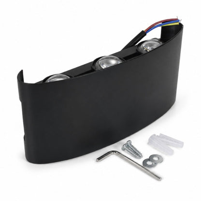 Luz LED cálida de pared aluminio 17x8cm 6W