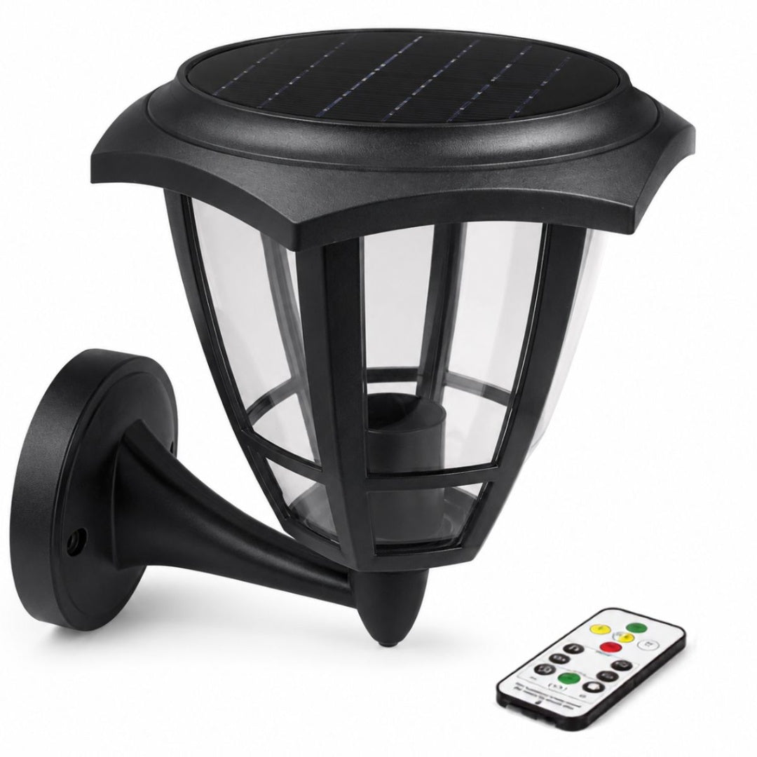 Lámpara de pared solar y eléctrica con control remoto 22x17cm