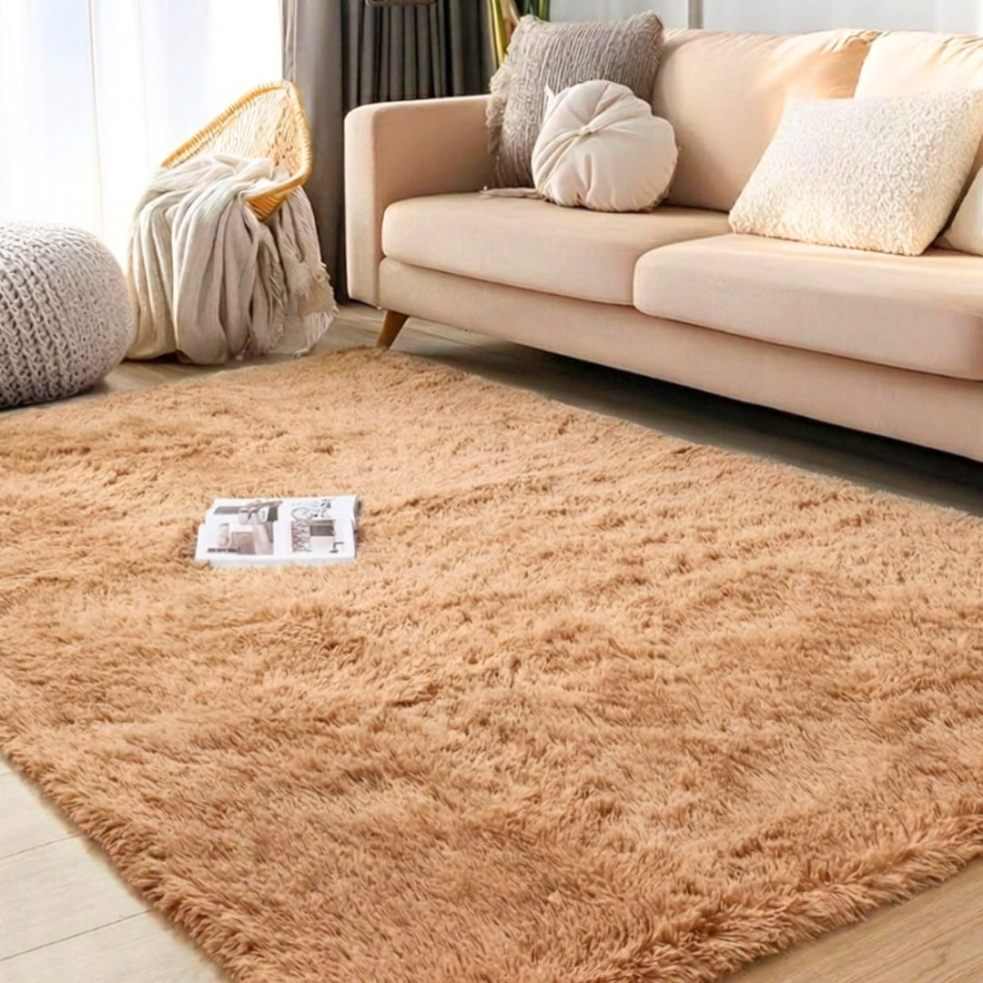 Alfombra shaggy de área 150x200cm. Marrón claro