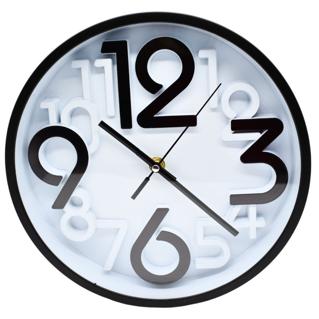 Reloj de pared redondo 18cm. Negro