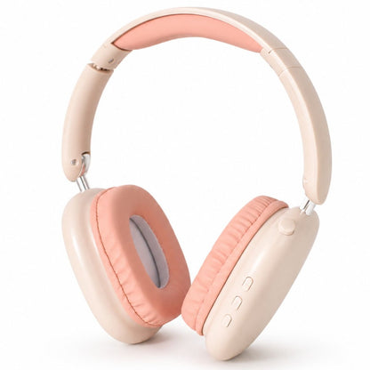 Auriculares bluetooth inalámbricos plegables rosado