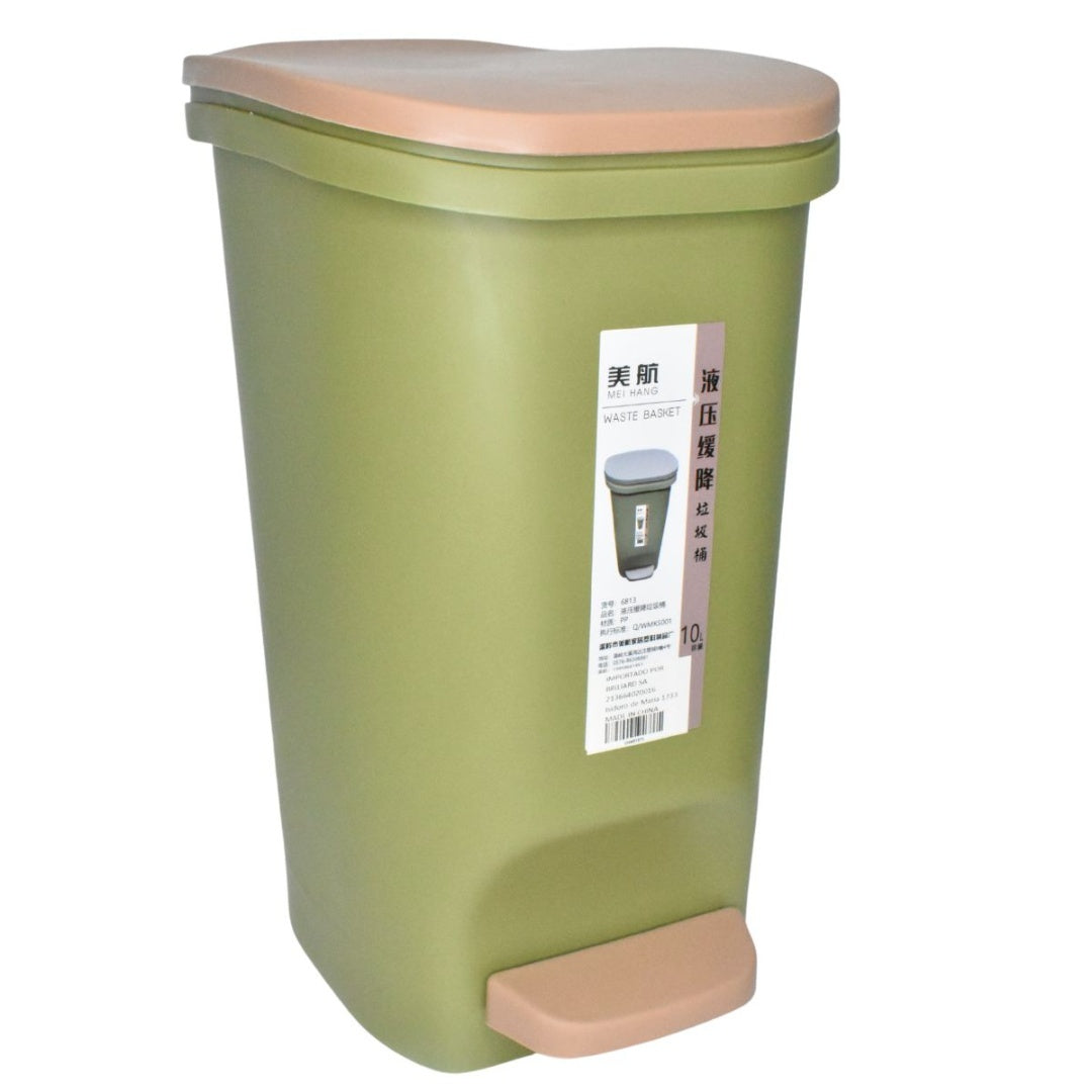 Papelera plástica verde 10L