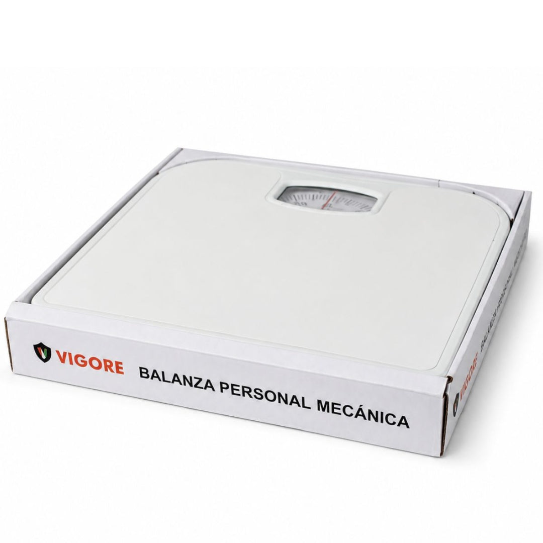 Balanza mecánica de baño Vigore 130kg. Blanco