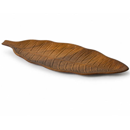 Bandeja decorativa con forma de hoja 37x14cm