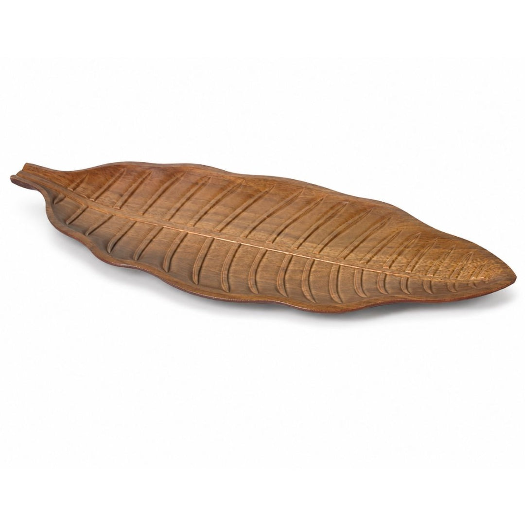 Bandeja decorativa con forma de hoja 58x22cm