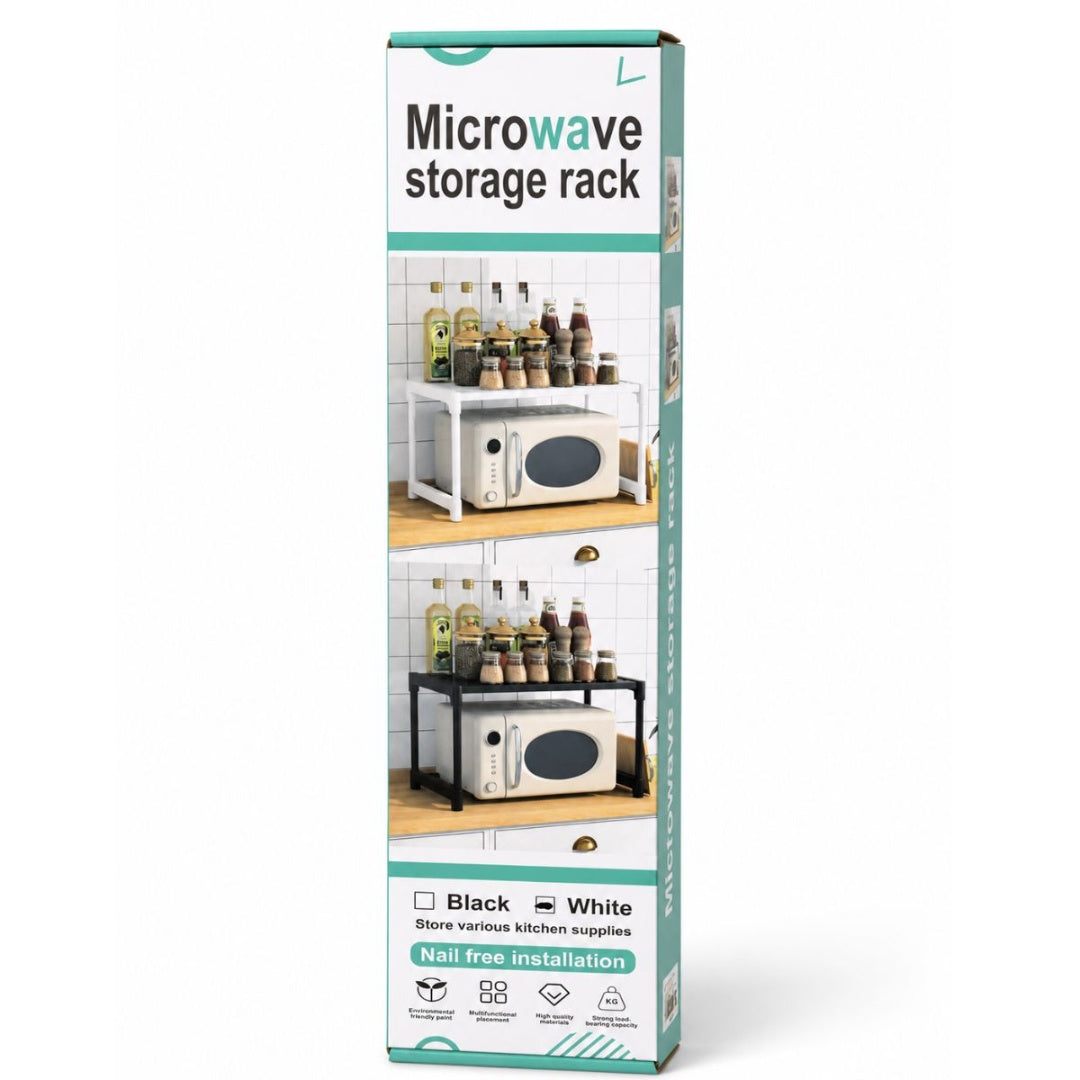 Organizador estante negro para microondas