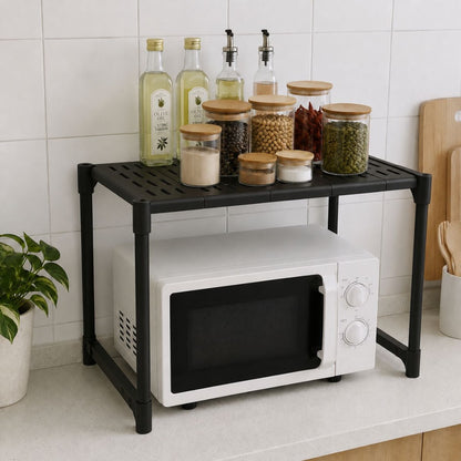 Organizador estante negro para microondas
