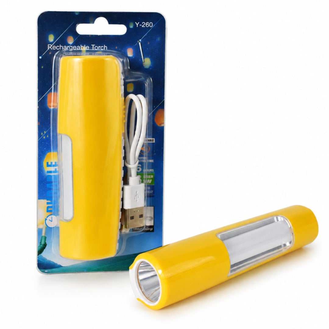 Linterna recargable de bolsillo 11.5cm. Amarillo