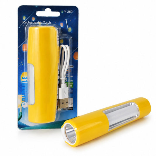 Linterna recargable de bolsillo 11.5cm. Amarillo