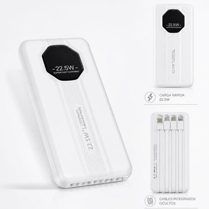 Power Bank 10000 mAh con cables integrados 22.5W