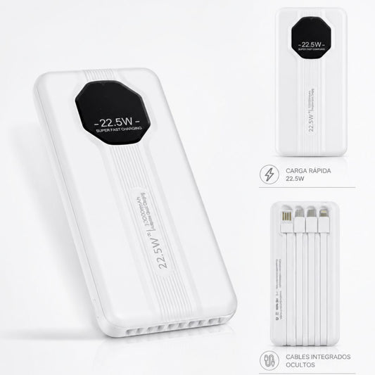Power Bank 10000 mAh con cables integrados 22.5W