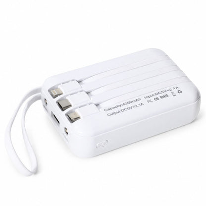 Power Bank 4000mAh con cables integrados