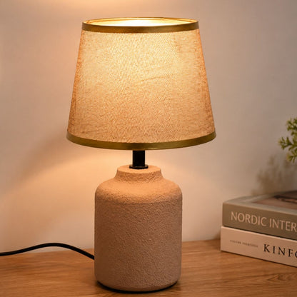 Lámpara de cerámica beige 33cm.