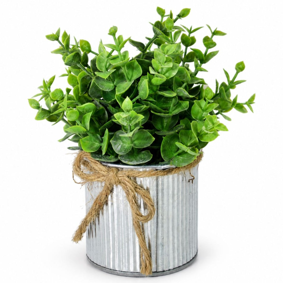 Planta artificial en maceta metalica 21cm