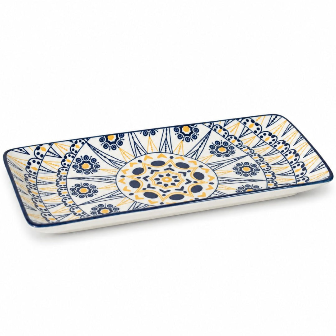 Bandeja de cerámica estampada 25.5x12cm
