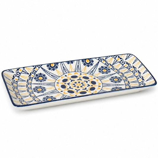 Bandeja de cerámica estampada 25.5x12cm