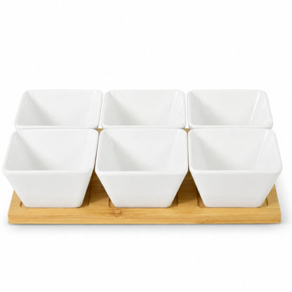 Set de recipientes en base de bambú para picadas