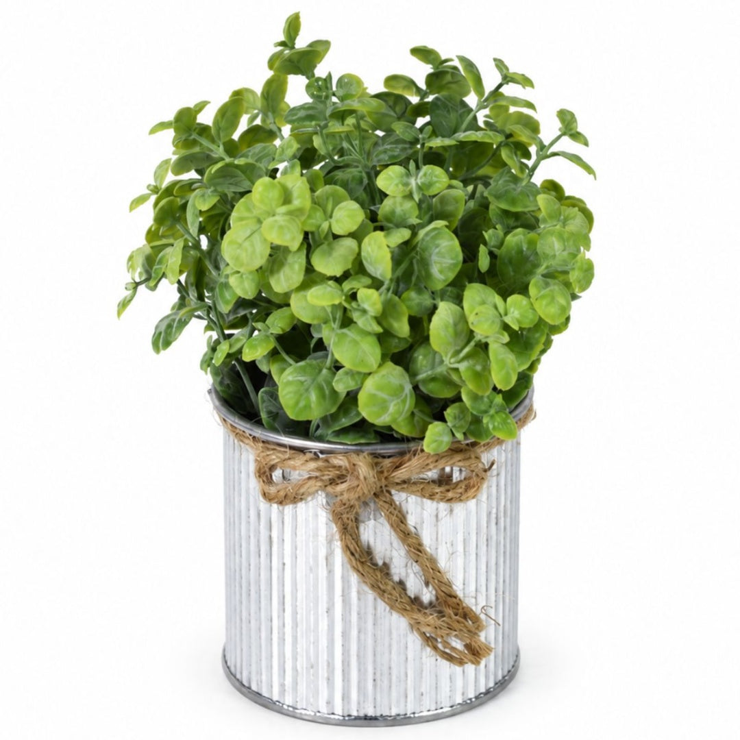 Planta artificial en maceta metalica 21cm