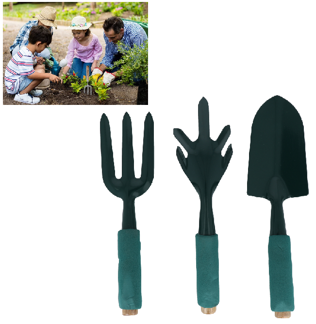 Set de 3 herramientas de jardín 15 x 39 cm
